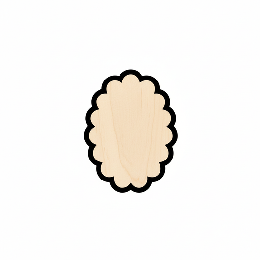 Wood Scalloped Oval Shape - Craft - NameSigns.com