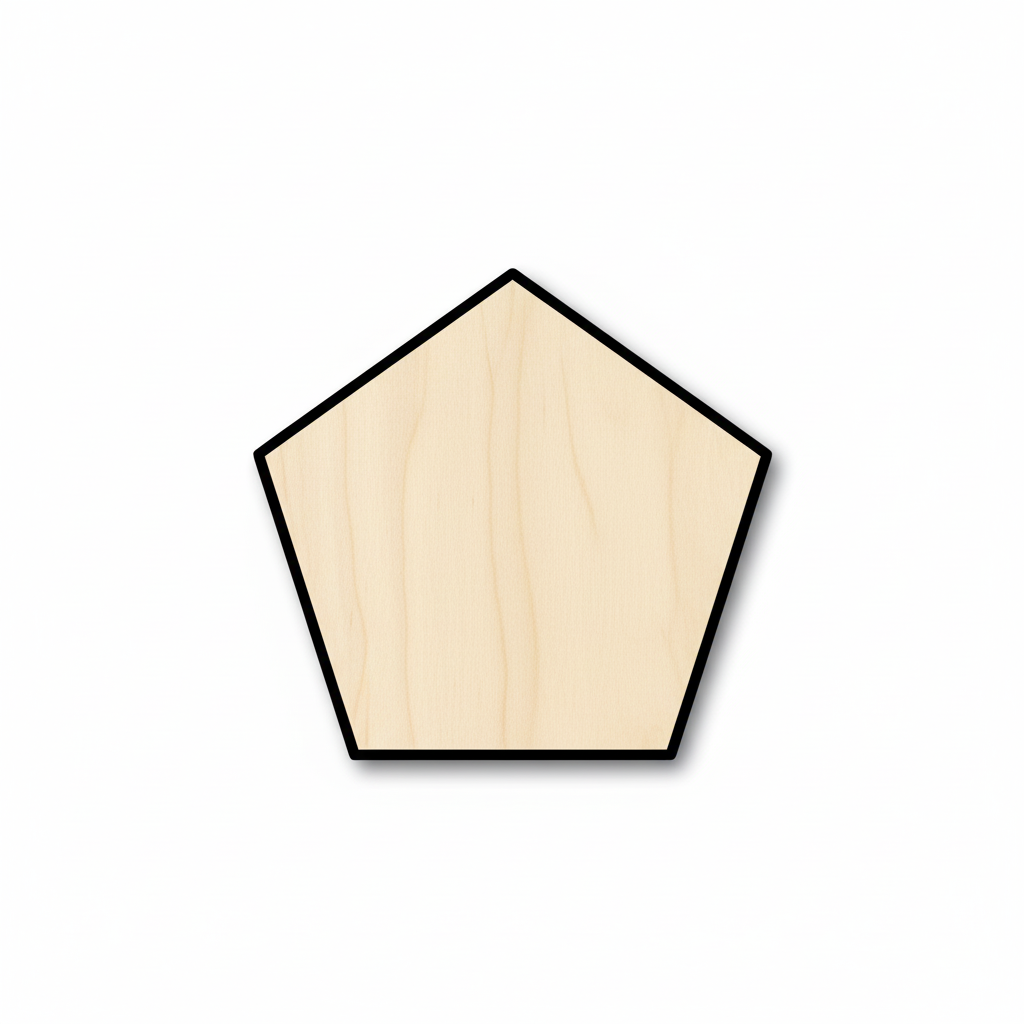 Wood Pentagon Shape - Craft - NameSigns.com
