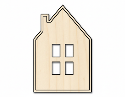 Wood House Window Silhouette Shape DIY Craft Cutout Up to 36" NameSigns.com