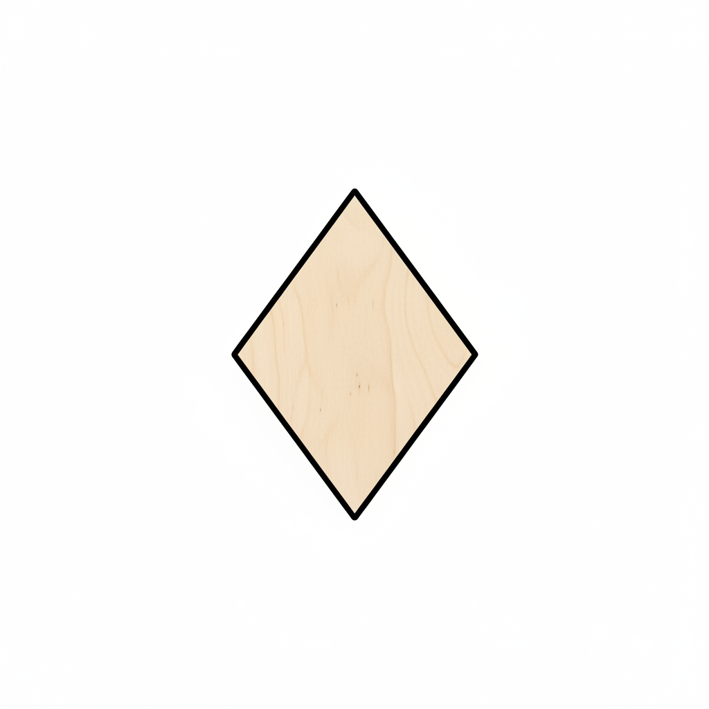 Wood Rhombus Shape - Craft - NameSigns.com