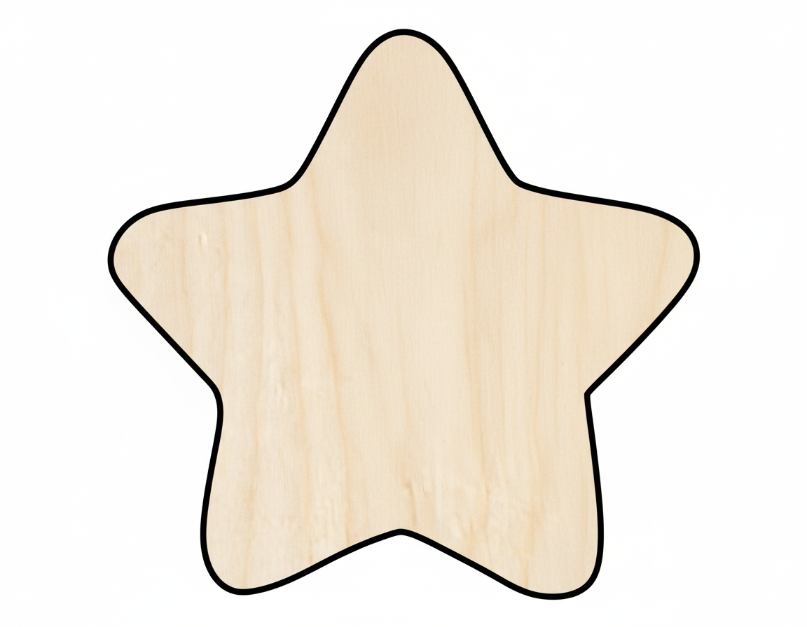 Wood Marshmallow Star Shape - Craft - up to 46" NameSigns.com