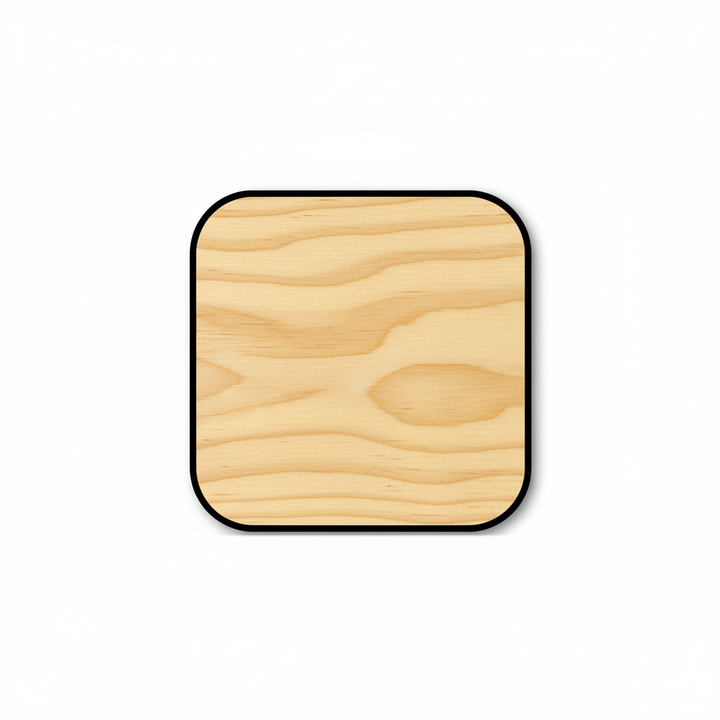 Wood Rounded Square Shape - Custom Tags - Craft - NameSigns.com