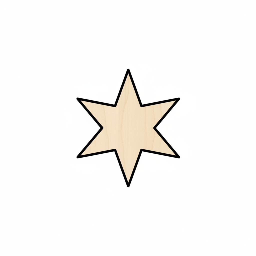Wood Six Pointed Star Shape - Craft - NameSigns.com