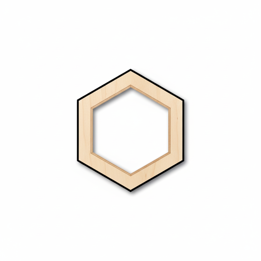 Wood Hollow Hexagon Honeycomb Shape - Craft - NameSigns.com