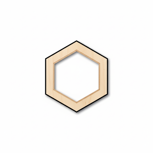 Wood Hollow Hexagon Honeycomb Shape - Craft - NameSigns.com