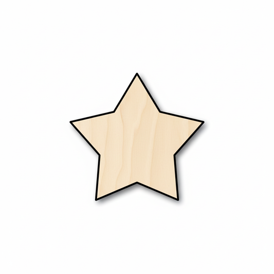 Wood Large Fat Star Shape - Craft - NameSigns.com