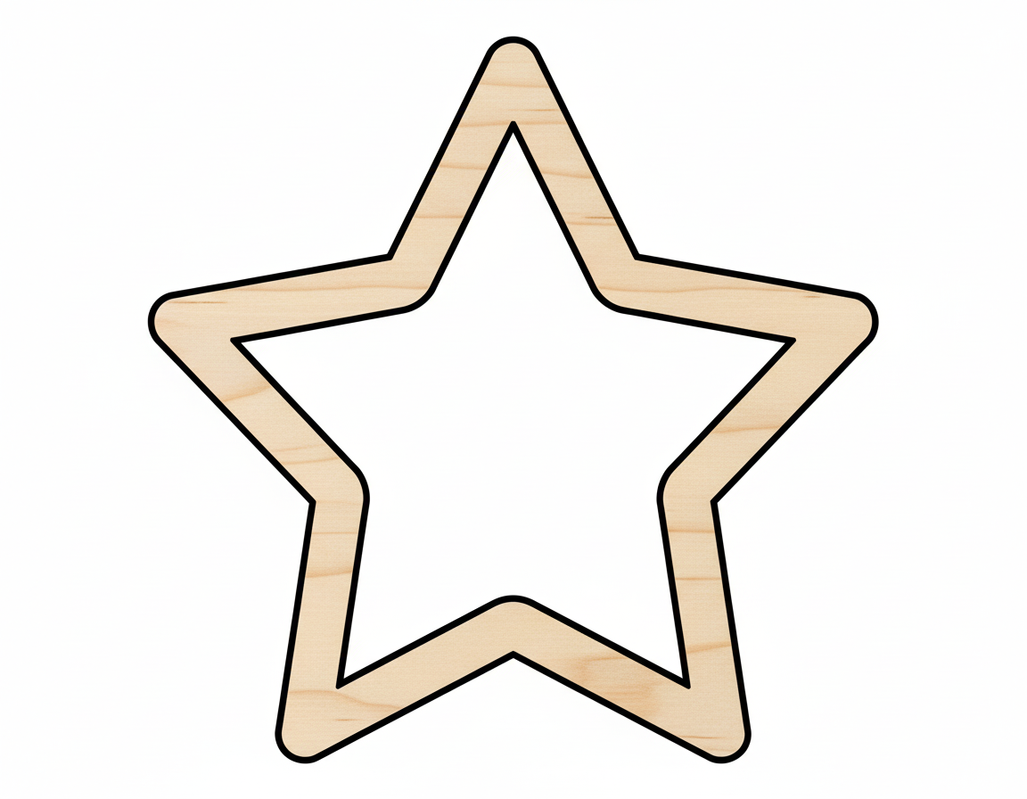 Wood Star Outline Shape - Craft - NameSigns.com