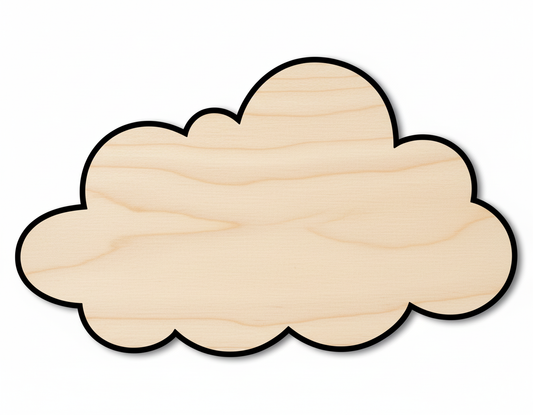 Unfinished Wood Cloud - Custom Birch Plywood Shapes for Craft Projects NameSigns.com