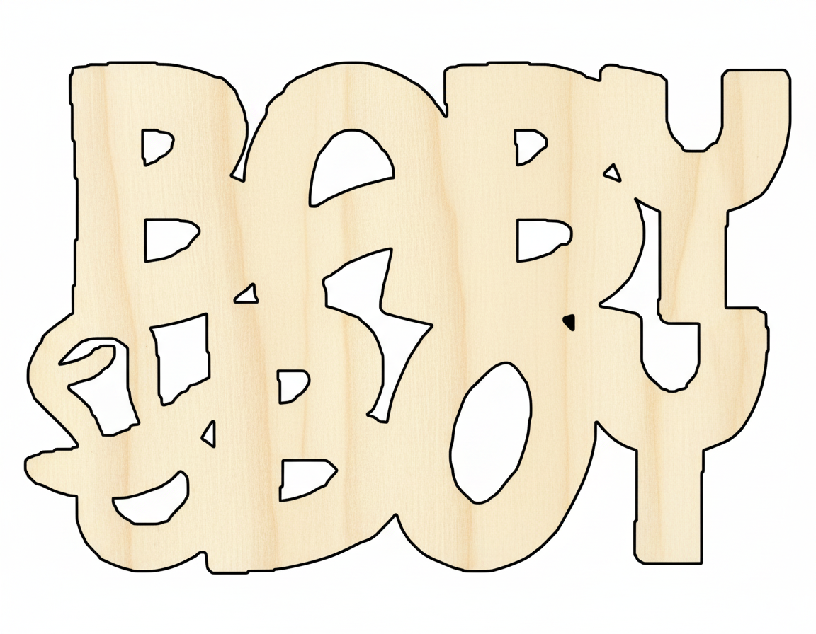 Unfinished Baby Boy Sign – Custom Wood Craft Cutout for DIY Nursery Decor NameSigns.com