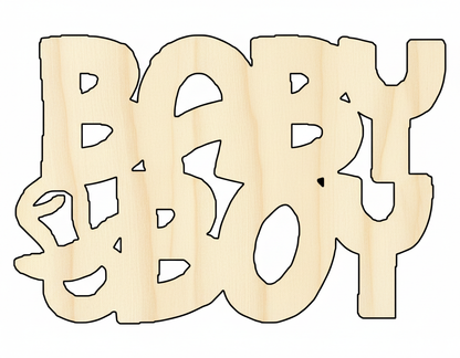 Unfinished Baby Boy Sign – Custom Wood Craft Cutout for DIY Nursery Decor NameSigns.com