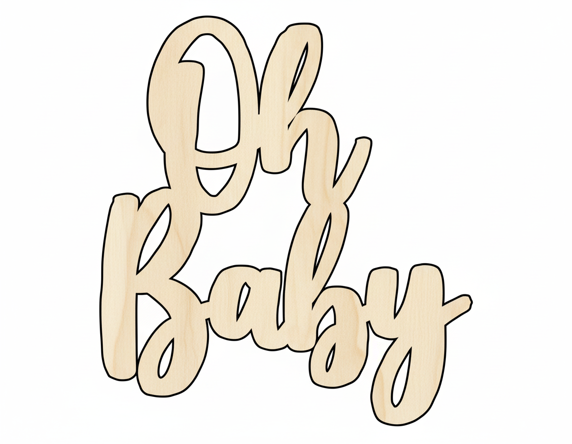 Unfinished Wood Sign – Custom DIY Wood Shape Cutout for Baby Crafts NameSigns.com