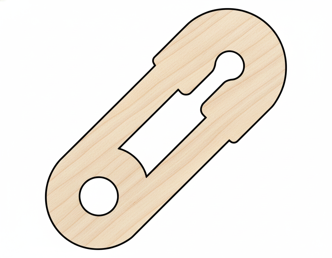 Unfinished Wood Cutout – Safety Pin Shape | Custom Wood Craft Shapes USA NameSigns.com