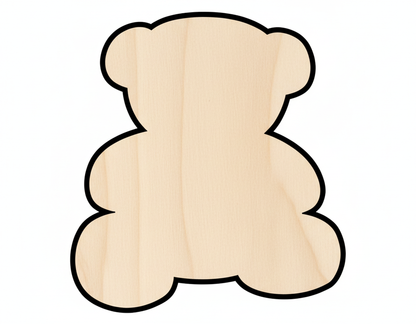 Unfinished Wood Teddy Bear – Custom Wooden Cutout | Baltic Birch Plywood Craft NameSigns.com