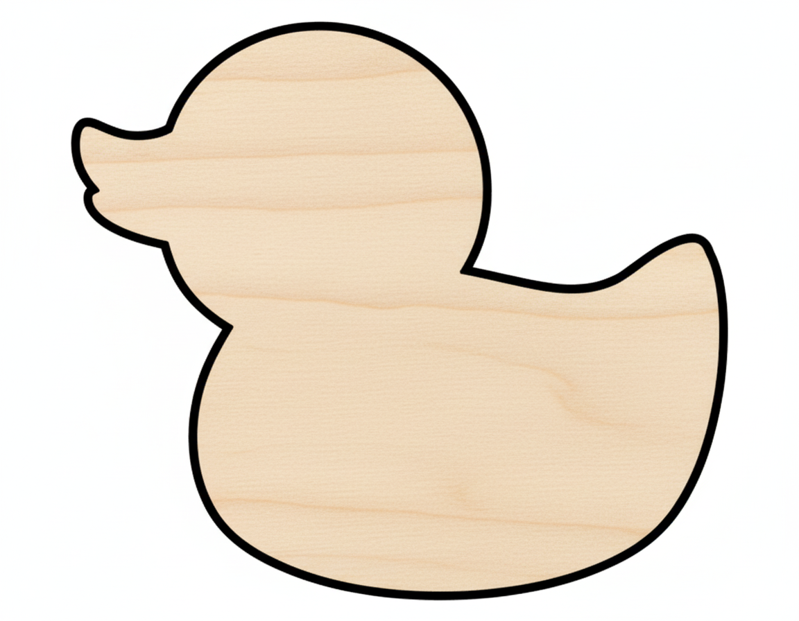 Unfinished Wood Cutout - Rubber Duck Shape | Baltic Birch Plywood Craft Blanks NameSigns.com