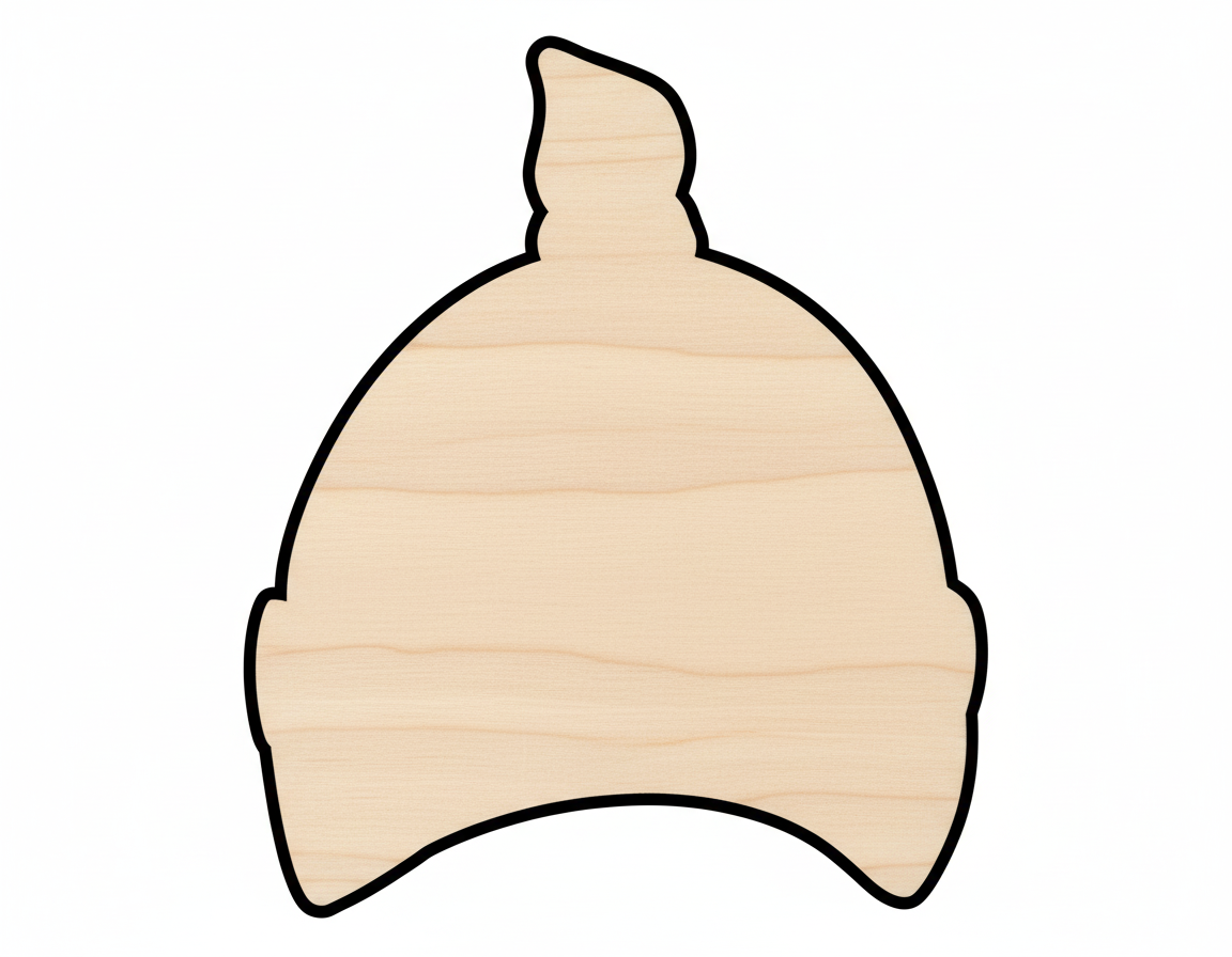 Unfinished Wood Cutout | Newborn Hat Shape – Custom Birch Wood Blanks for Crafting NameSigns.com