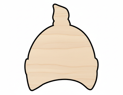 Unfinished Wood Cutout | Newborn Hat Shape – Custom Birch Wood Blanks for Crafting NameSigns.com