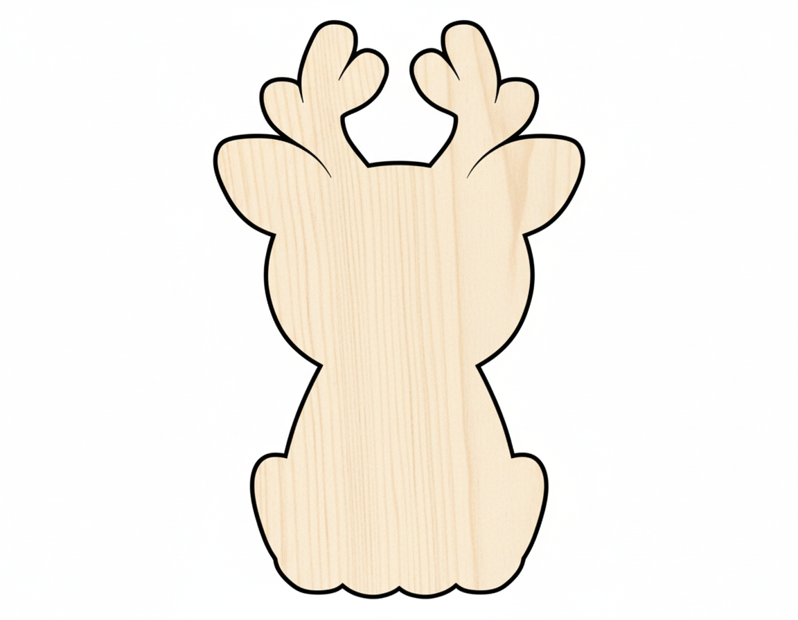 Unfinished Wood Deer – Baltic Birch Wood Craft Cutouts | Paintable DIY Shapes NameSigns.com