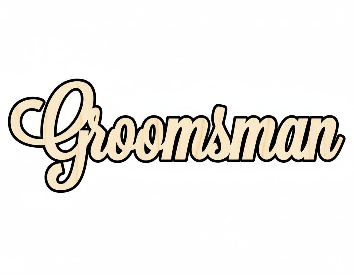 Unfinished Wood Groomsman Shape - Custom Wood Cutouts | Baltic Birch Plywood NameSigns.com
