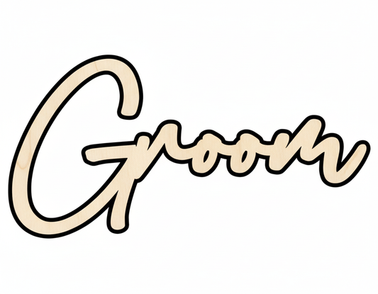 Unfinished Wood Sign - DIY Wooden Wedding Chair Craft Cutout Up to 46" NameSigns.com