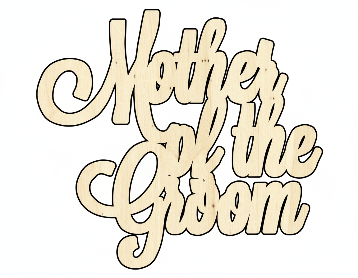Unfinished Wood Cutout – Mother of Groom Sign | DIY Baltic Birch Shape Up to 46" NameSigns.com