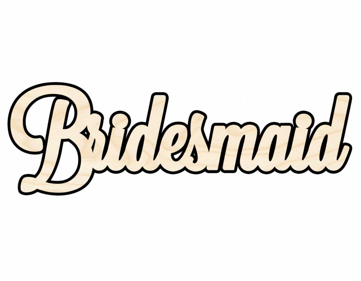 Unfinished Wood Bridesmaid Shape | Handmade Wooden Shape – Wedding Craft Supplies 46" NameSigns.com