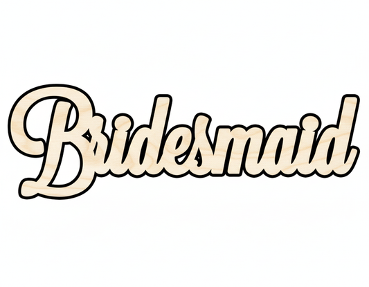 Unfinished Wood Bridesmaid Shape | Handmade Wooden Shape – Wedding Craft Supplies 46" NameSigns.com