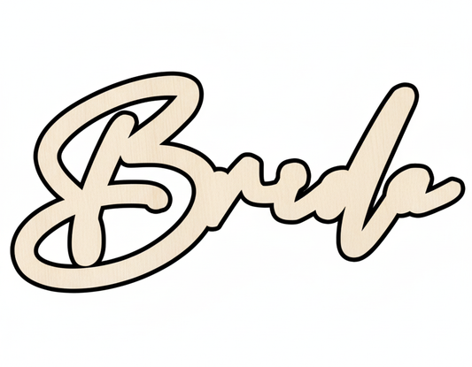 Wood Bride Chair Sign – Unfinished Baltic Birch DIY Craft Cutout Up to 46" NameSigns.com