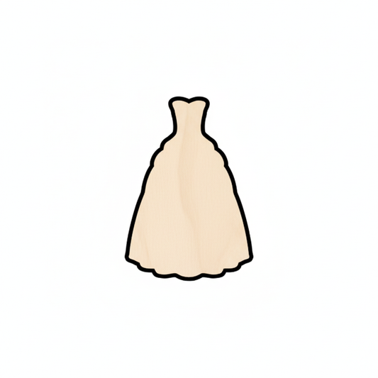 Wood Bride Gown Shape - Unfinished Wood Crafts | DIY Wedding Decor Cutouts NameSigns.com