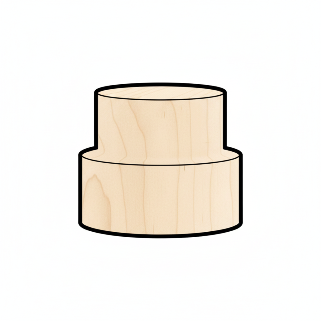 Unfinished Wood Cake Silhouette - Laser Cut Wooden Art | Baltic Birch Plywood NameSigns.com