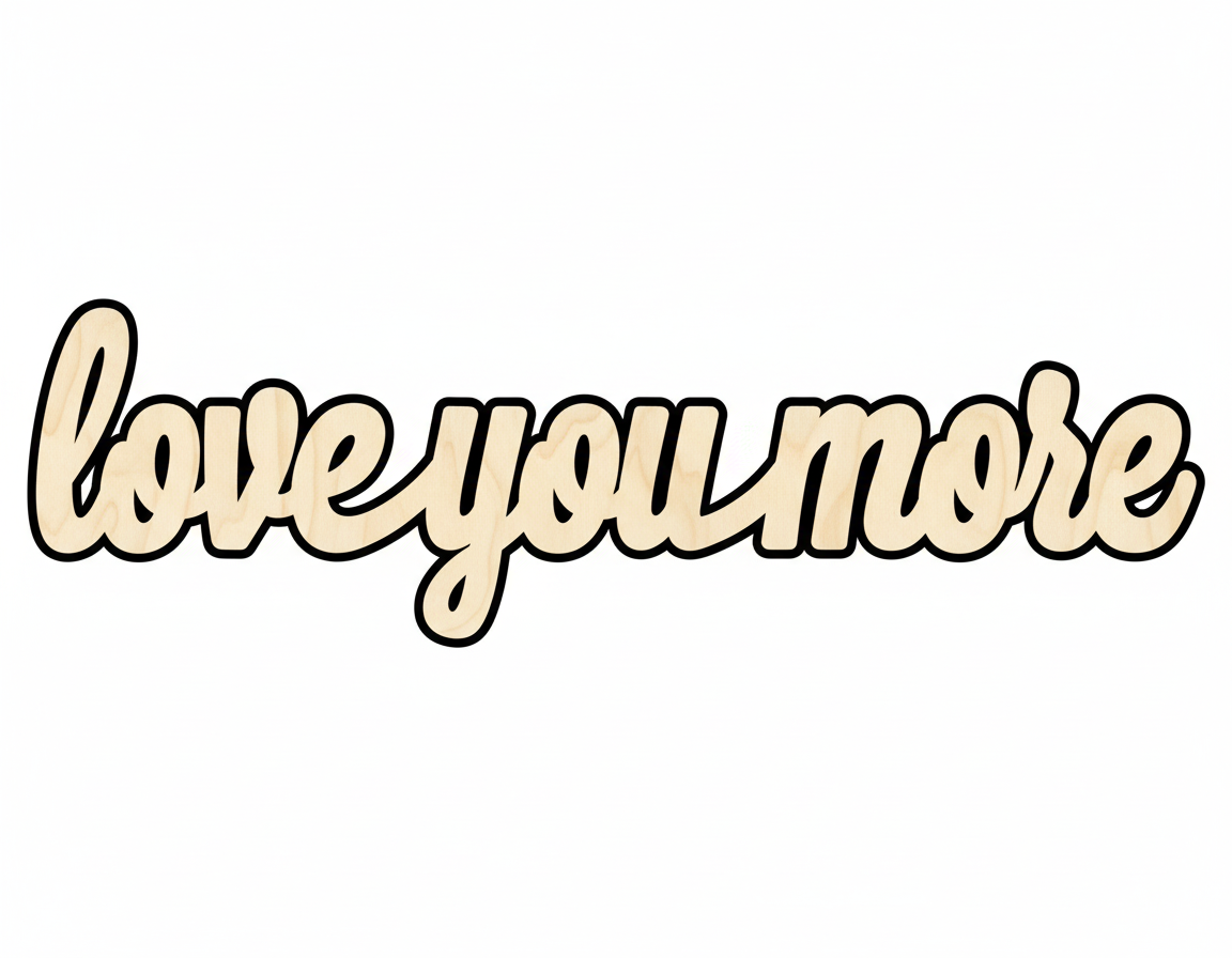 Unfinished Wood Shape - Love You More Craft Cutout | Custom Birch Plywood Art NameSigns.com