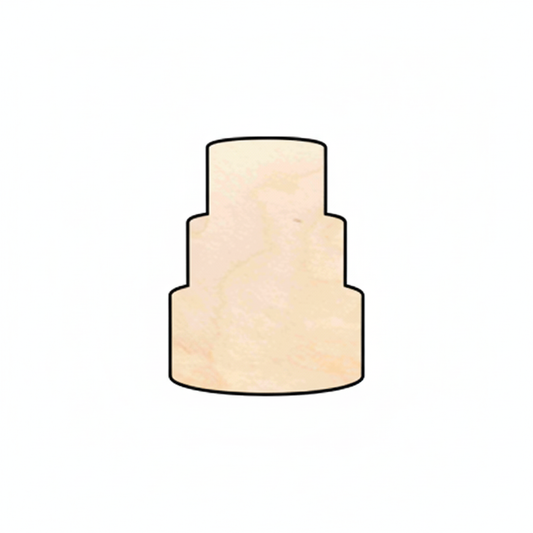 Unfinished Wood Silhouette - 3 Tier Cake Cutout | Baltic Birch Plywood DIY Craft NameSigns.com
