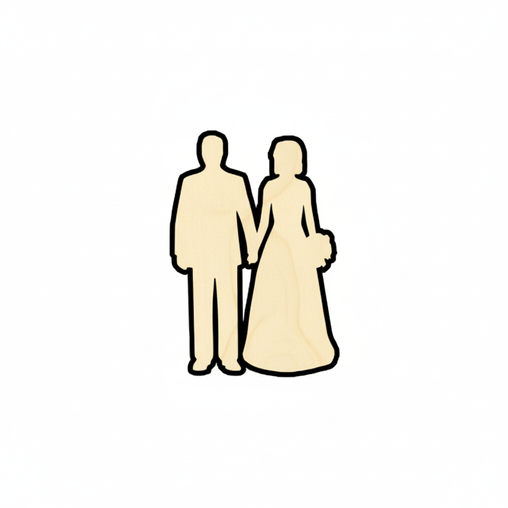 Unfinished Wood Bride Groom - Wedding Craft Supplies | DIY Wooden Shapes Up to 24" NameSigns.com