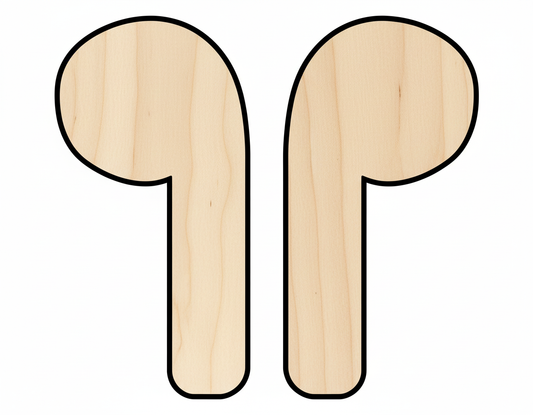 Wood Earbuds Silhouette Shape DIY Craft Cutout NameSigns.com