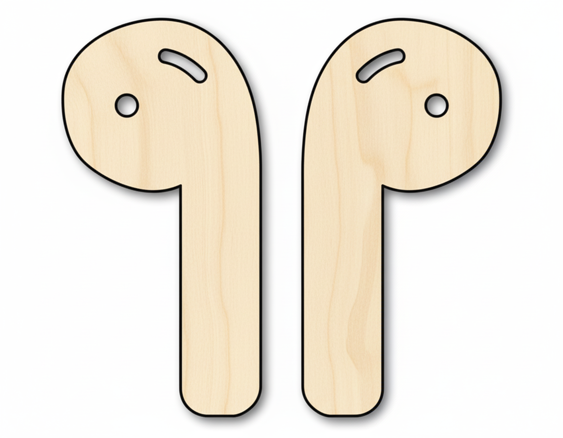 Wood Earbuds Shape DIY Craft Cutout NameSigns.com