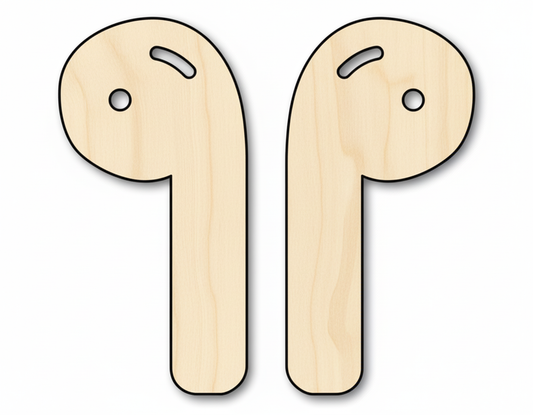 Wood Earbuds Shape DIY Craft Cutout NameSigns.com