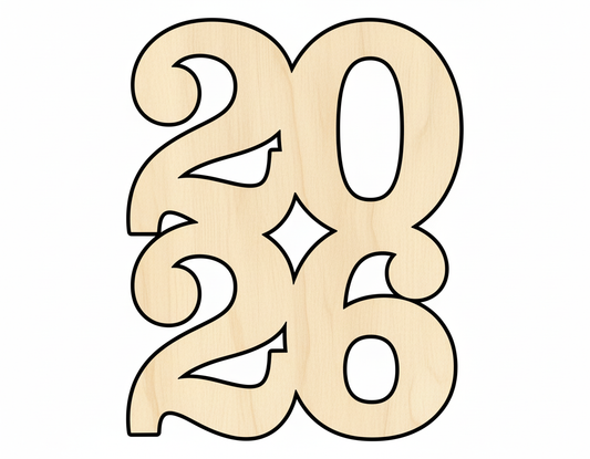 Wood Year 2026 Shape DIY Craft Cutout NameSigns.com