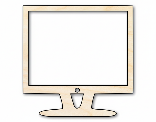 Wood Computer Shape DIY Craft Cutout NameSigns.com