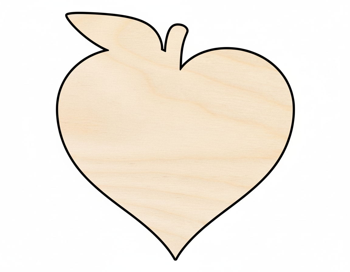Wood Apple Heart Shape Teacher Appreciation Kids Crafts Apple Lovers Craft Cutout NameSigns.com
