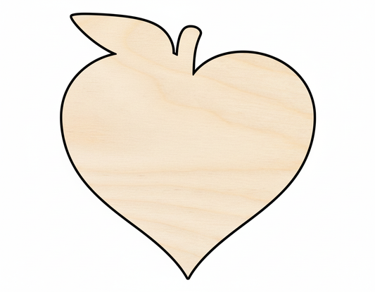 Wood Apple Heart Shape Teacher Appreciation Kids Crafts Apple Lovers Craft Cutout NameSigns.com
