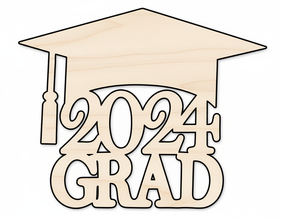2024 Grad Graduation Cap Shape DIY Craft Cutout NameSigns.com
