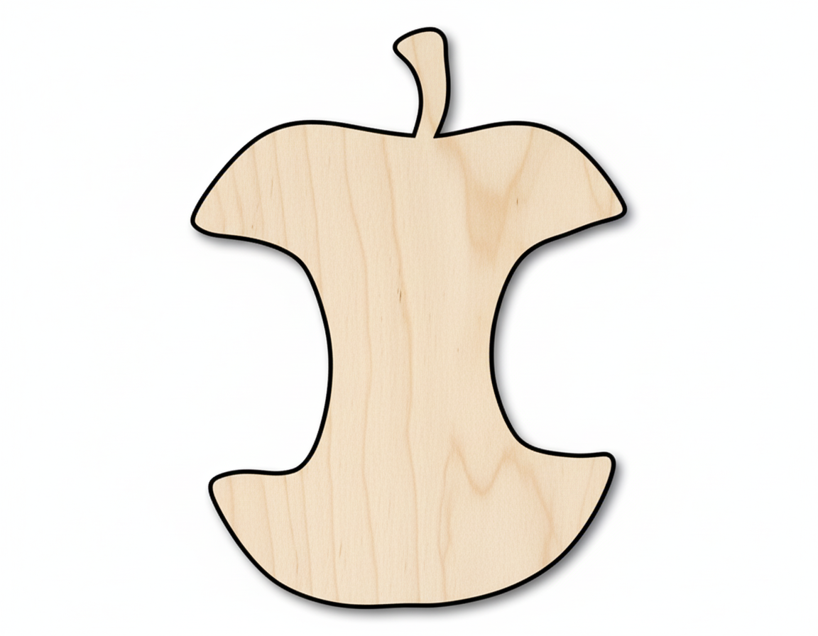 Wood Apple Core Shape DIY Fruit Craft Up to 36" NameSigns.com