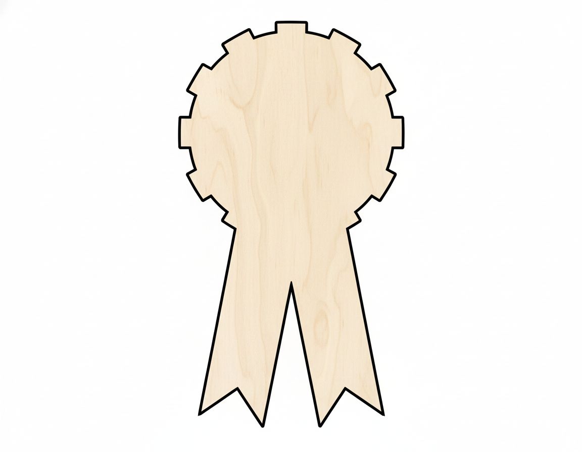 Wood Award Ribbon Shape DIY Craft Cutout Up to 36" NameSigns.com