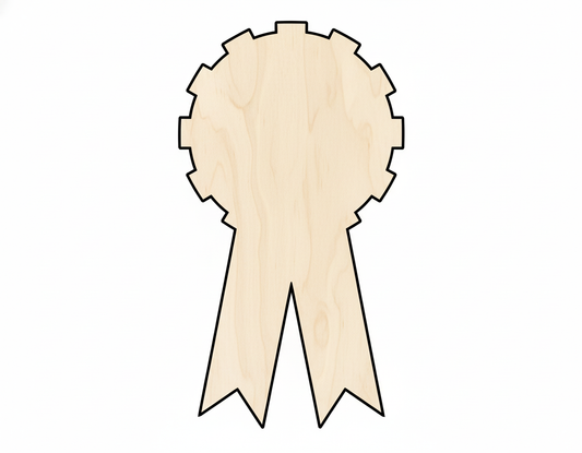 Wood Award Ribbon Shape DIY Craft Cutout Up to 36" NameSigns.com