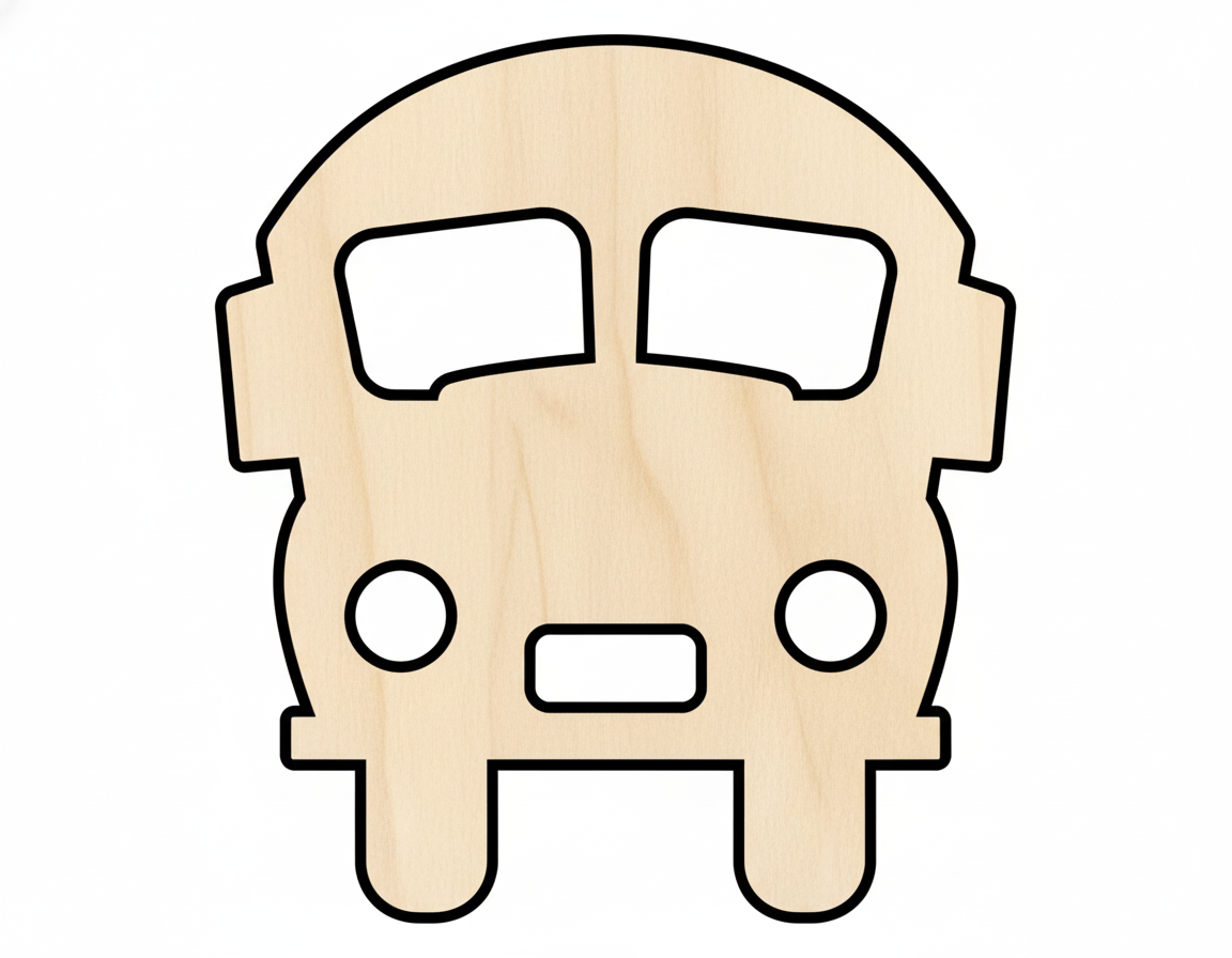 Wood Cute School Bus Shape Back to School Kids Crafts Craft Cutout NameSigns.com