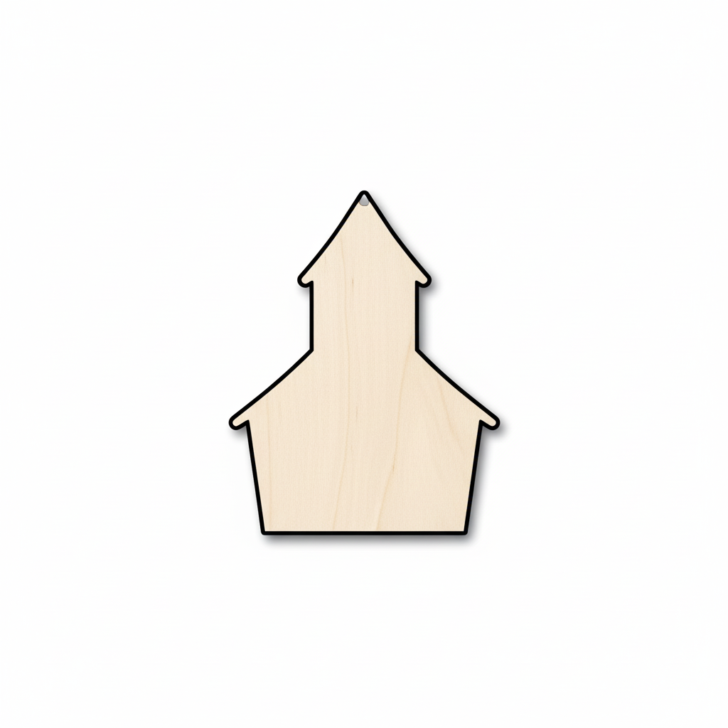 Wood School House Shape - Craft - NameSigns.com