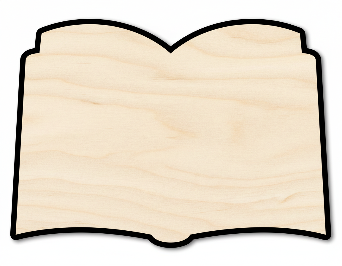 Wood Open Book Silhouette - Craft - NameSigns.com