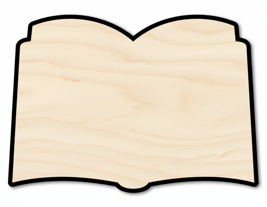 Wood Open Book Silhouette - Craft - NameSigns.com