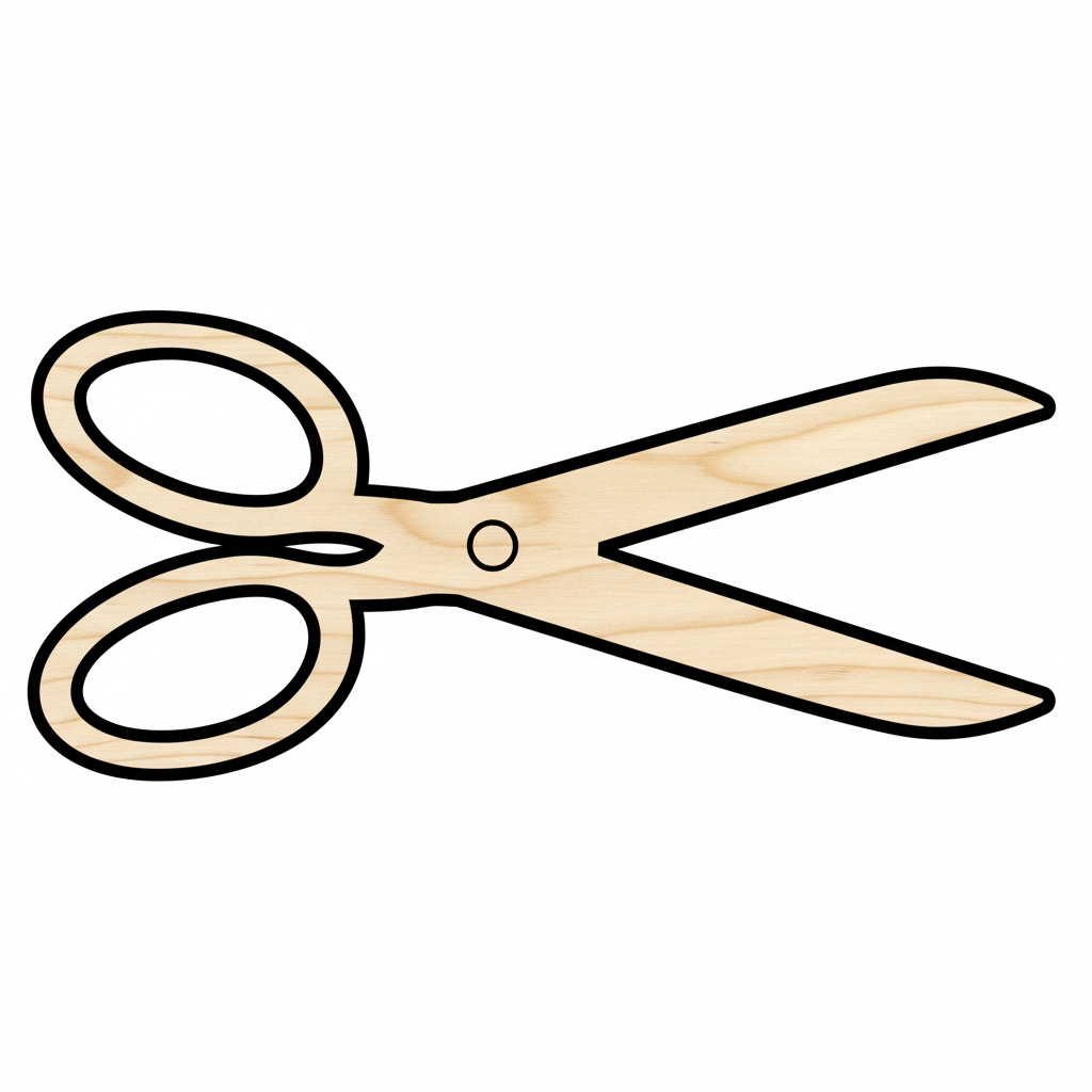 Wood Scissors Silhouette - Craft- NameSigns.com