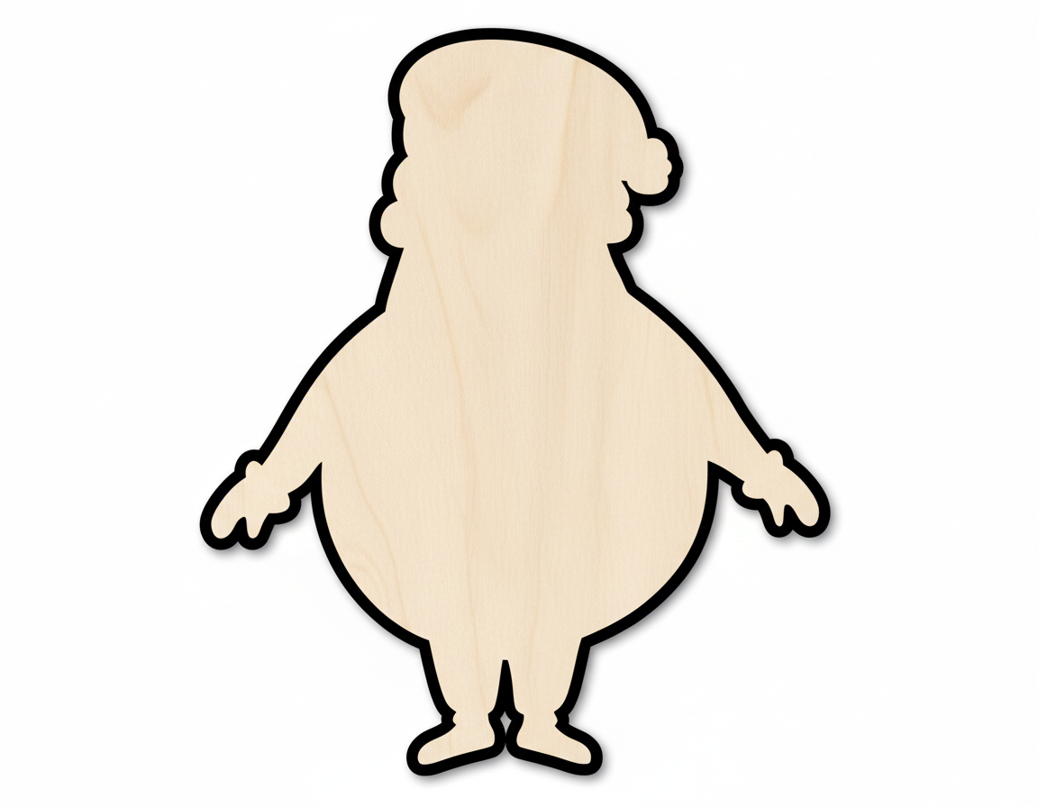 Wood Round Santa Shape - Craft - NameSigns.com