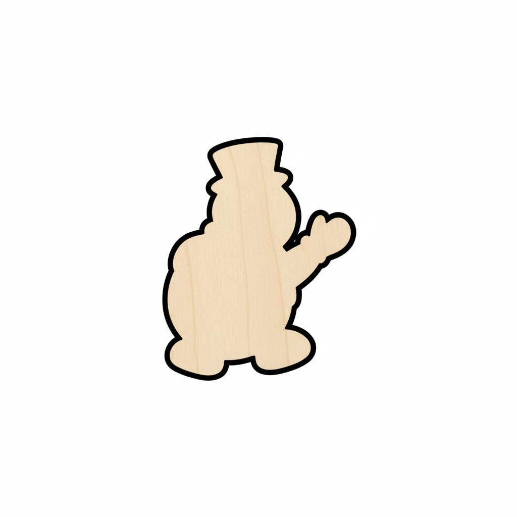 Wood Friendly Snowman Shape - Craft - NameSigns.com